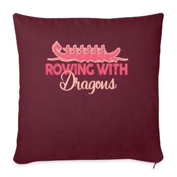 Ramer avec Dragons Dragons Dragonboat - Housse de coussin décorative 45 x 45 cm - bordeaux - Devant