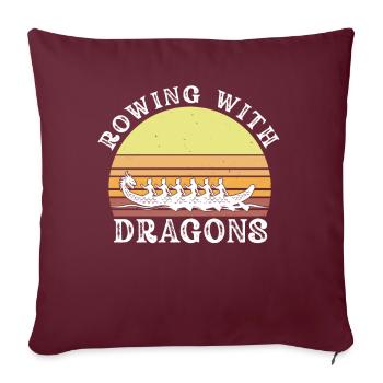 Ramer avec Dragons Dragons Dragonboat - Housse de coussin décorative 45 x 45 cm - bordeaux - Devant
