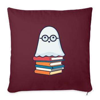 Amoureux des livres Style Petits livres Halloween - Housse de coussin décorative 45 x 45 cm - bordeaux - Devant