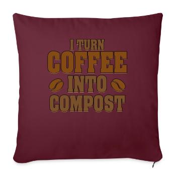 Ich verwandle Kaffee in Kompost Blue Planet - Sofakissenbezug 45 x 45 cm - Burgunderrot - Vorne