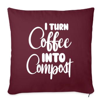 Je transforme le café en compost Blue Planet - Housse de coussin décorative 45 x 45 cm - bordeaux - Devant