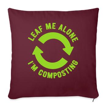Feuille-moi seul je composte - Housse de coussin décorative 45 x 45 cm - bordeaux - Devant
