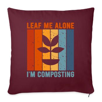 Feuille-moi seul je composte - Housse de coussin décorative 45 x 45 cm - bordeaux - Devant