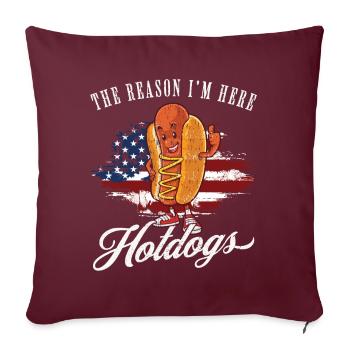 Jollier - Housse de coussin décorative 45 x 45 cm - bordeaux - Devant