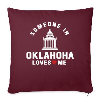 Quelqu’un dans l’Oklahoma m’aime - Housse de coussin décorative 45 x 45 cm - bordeaux - Devant