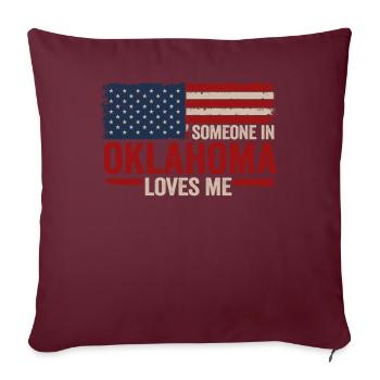Quelqu’un dans l’Oklahoma m’aime - Housse de coussin décorative 45 x 45 cm - bordeaux - Devant