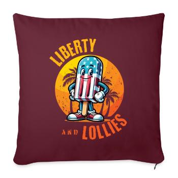 Liberty Et Suces Design Vintage Rétro - Housse de coussin décorative 45 x 45 cm - bordeaux - Devant