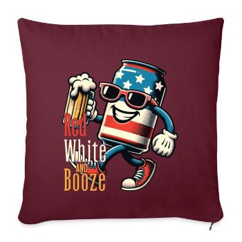 Red White Booze Retro Vintage Design - Sofakissenbezug 45 x 45 cm - Burgunderrot - Vorne