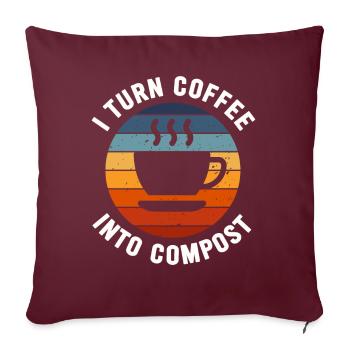 Je transforme le café en compost Blue Planet - Housse de coussin décorative 45 x 45 cm - bordeaux - Devant