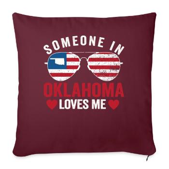Quelqu’un dans l’Oklahoma m’aime - Housse de coussin décorative 45 x 45 cm - bordeaux - Devant