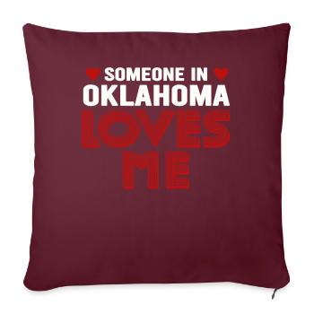 Quelqu’un dans l’Oklahoma m’aime - Housse de coussin décorative 45 x 45 cm - bordeaux - Devant