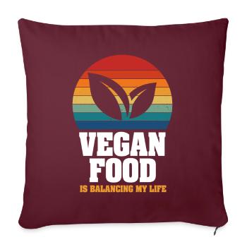 La nourriture végétalienne équilibre ma vie - Housse de coussin décorative 45 x 45 cm - bordeaux - Devant