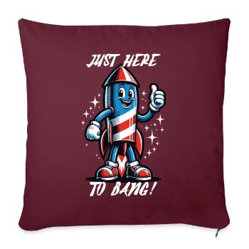 Hier Zu Knallen Amerikanische Flagge - Sofakissenbezug 45 x 45 cm - Burgunderrot - Vorne