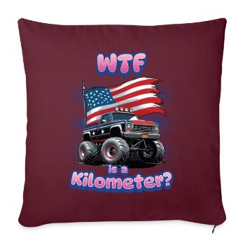 WTF est une blague métrique drôle de kilomètre - Housse de coussin décorative 45 x 45 cm - bordeaux - Devant