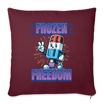 Frozen For Freedom Crème glacée au drapeau américain - Housse de coussin décorative 45 x 45 cm - bordeaux - Devant