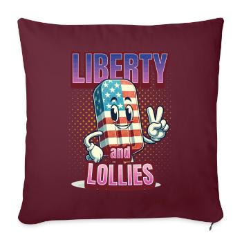 Liberté et sucettes 4 juillet Memorial Day - Housse de coussin décorative 45 x 45 cm - bordeaux - Devant