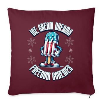Funny Ice Cream 4 Juillet Memorial Day - Housse de coussin décorative 45 x 45 cm - bordeaux - Devant