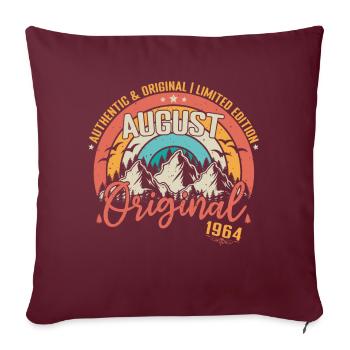 Août 1964 Août anniversaire 1964 Août - Housse de coussin décorative 45 x 45 cm - bordeaux - Devant