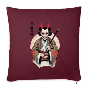 Oni Démon Masque Samouraï Japon Culture Esthétique - Housse de coussin décorative 45 x 45 cm - bordeaux - Devant