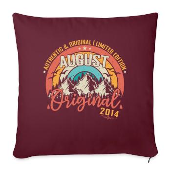 Août 2014 Août anniversaire 2014 Août - Housse de coussin décorative 45 x 45 cm - bordeaux - Devant