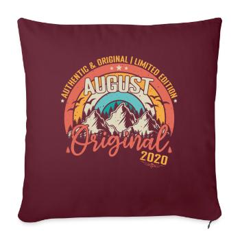 Août 2020 Août anniversaire 2020 Août - Housse de coussin décorative 45 x 45 cm - bordeaux - Devant
