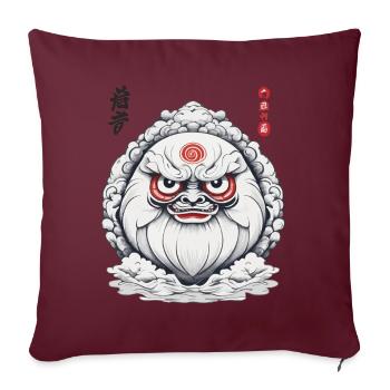 Japonais Daruma Esthétique Vintage Design - Housse de coussin décorative 45 x 45 cm - bordeaux - Devant