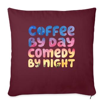 Café Le jour Comédie La nuit Comédien - Housse de coussin décorative 45 x 45 cm - bordeaux - Devant