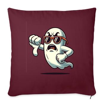Un fantôme cool donne des pouces vers le bas drôle Halloween - Housse de coussin décorative 45 x 45 cm - bordeaux - Devant