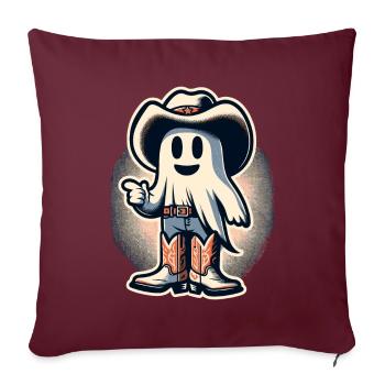 Drôle Cowboy Chasseur de fantômes Halloween Fantôme - Housse de coussin décorative 45 x 45 cm - bordeaux - Devant