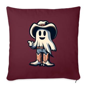 Lustiger Cowboy Geisterjäger Hut Boots Halloween - Sofakissenbezug 45 x 45 cm - Burgunderrot - Vorne