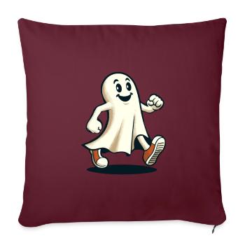 Drôle Vintage Fantôme Rétro Art Style Halloween - Housse de coussin décorative 45 x 45 cm - bordeaux - Devant