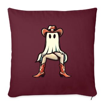 Drôle fantôme Cowboy fille Bottes Chapeau de cow-boy - Housse de coussin décorative 45 x 45 cm - bordeaux - Devant