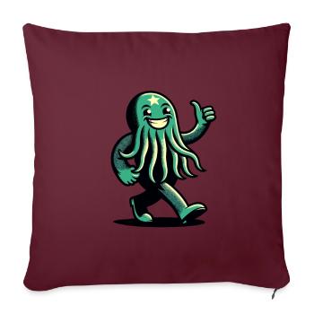 Drôle Heureux Cthulhu Drôle Cthulhu - Housse de coussin décorative 45 x 45 cm - bordeaux - Devant