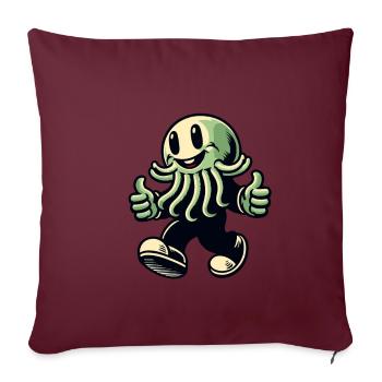 Drôle Heureux Cthulhu Drôle Cthulhu - Housse de coussin décorative 45 x 45 cm - bordeaux - Devant