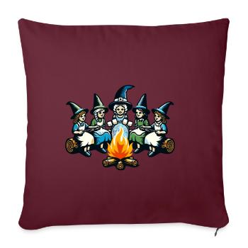 Camping feu de camp Vintage sorcières Design - Housse de coussin décorative 45 x 45 cm - bordeaux - Devant