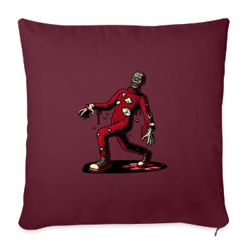 Rétro Vintage Style Halloween Zombie Costume Décoration - Housse de coussin décorative 45 x 45 cm - bordeaux - Devant