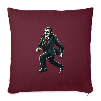 Vampire Rétro Vintage Style Halloween Costume Décoration - Housse de coussin décorative 45 x 45 cm - bordeaux - Devant
