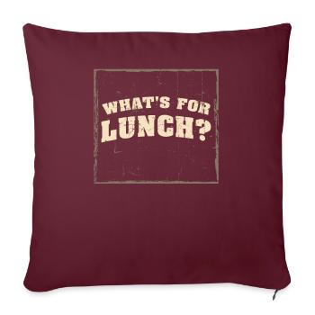 Qu’est-ce qu’on mange pour le déjeuner ? - Housse de coussin décorative 45 x 45 cm - bordeaux - Devant