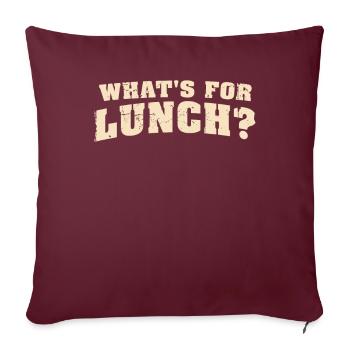 Qu’est-ce qu’on mange pour le déjeuner ? - Housse de coussin décorative 45 x 45 cm - bordeaux - Devant