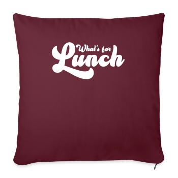 Qu’est-ce qu’on mange pour le déjeuner ? - Housse de coussin décorative 45 x 45 cm - bordeaux - Devant