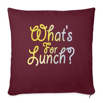 Qu’est-ce qu’on mange pour le déjeuner ? - Housse de coussin décorative 45 x 45 cm - bordeaux - Devant