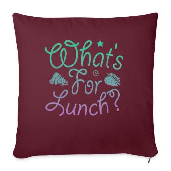Was gibt es zum Mittagessen? - Sofakissenbezug 45 x 45 cm - Burgunderrot - Vorne