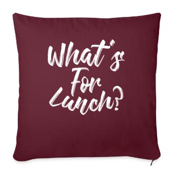 Qu’est-ce qu’on mange pour le déjeuner ? - Housse de coussin décorative 45 x 45 cm - bordeaux - Devant