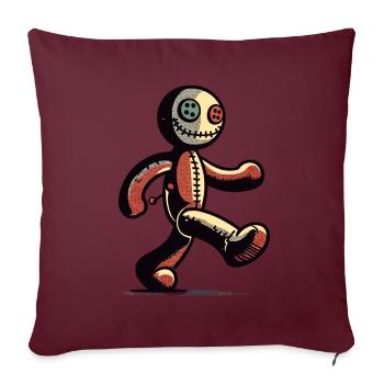 Poupée vaudou Halloween Costume Décoration Effrayant - Housse de coussin décorative 45 x 45 cm - bordeaux - Devant