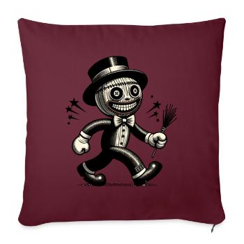 Poupée vaudou effrayante déguisement style gothique - Housse de coussin décorative 45 x 45 cm - bordeaux - Devant