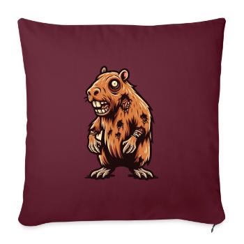 Zombie Capybara Capybara Lover Halloween - Housse de coussin décorative 45 x 45 cm - bordeaux - Devant