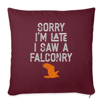 Fauconnerie Oiseau Faucon Chasse Fauconnier - Housse de coussin décorative 45 x 45 cm - bordeaux - Devant