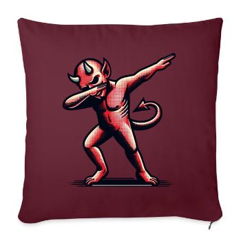 Dabbing Diable Drôle Dabbing Design Halloween - Housse de coussin décorative 45 x 45 cm - bordeaux - Devant