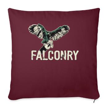 Fauconnerie Oiseau Faucon Chasse Fauconnier - Housse de coussin décorative 45 x 45 cm - bordeaux - Devant
