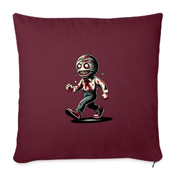 Rétro Vintage Style Halloween Zombie Lover Décoration - Housse de coussin décorative 45 x 45 cm - bordeaux - Devant